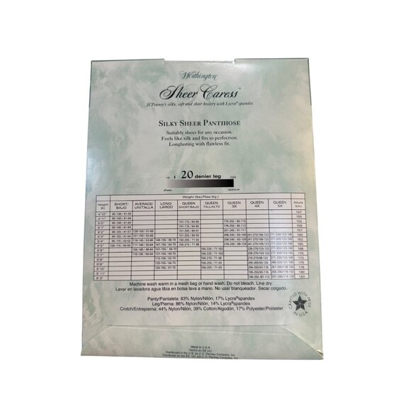 Sheer Caress Control Top Silk Sheer Pantyhose Color Smoke Grey Sandalfoot Size M - Picture 2 of 9